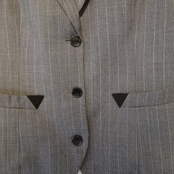 S Business Casual Vest Grey Black Blue 3 Buttons Pockets Minimalist Size Large - Picture 8 of 16